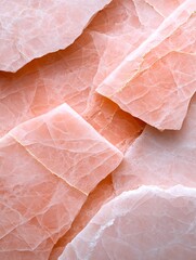 Poster - Delicate blush and pale rose hues punctuated by luminous golden veins craft a refined elegant marble texture in a detailed macro photography setup reminiscent of Baroque art and architecture