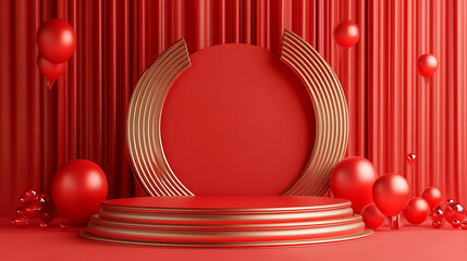Poster - Mega sale special offer, stage podium percent, stage podium scene with for award, decor element background