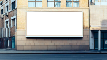 Aufkleber - Mockup of an empty, blank billboard horizontal poster on the side of a building