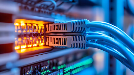 Poster - Network cables connected in network switches