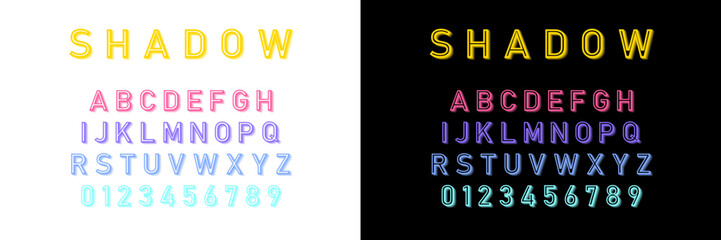Poster - Shadow Font Alphabet. Color 3D Font Alphabet. Font Alphabet with Shadow