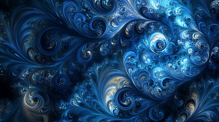Poster - A beautiful swirly blue pattern
