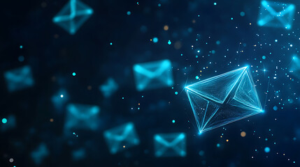 Poster - A concept of email on a dark blue background