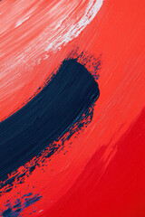 Poster - Vibrant Abstract Brush Strokes in Bold Red and Deep Blue Colors