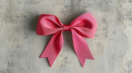 Wall Mural - Red Shiny Bow on Textured Background