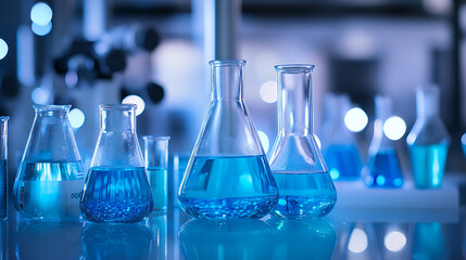 Poster - Chemistry science theme enhanced by a captivating laboratory glassware setting