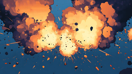 Poster - Comic explosions in a background