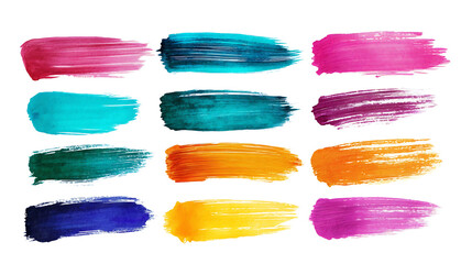 Poster - Highlight brush strokes is isolated on a white background, brush stain or permanent marker pen stroke set, select the brush lines, marker color stroke, brush pen hand drawn underline