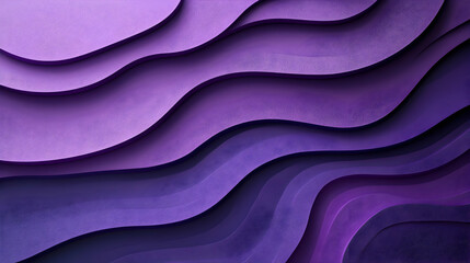 Poster - Purple layered waves abstract background design