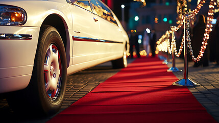 Aufkleber - Luxury limousine for celebrities near the red carpet, secular event
