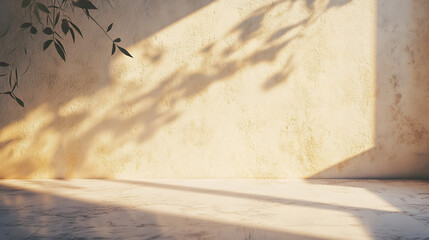 Aufkleber - Realistic abstract shadow on the wall with warm filter