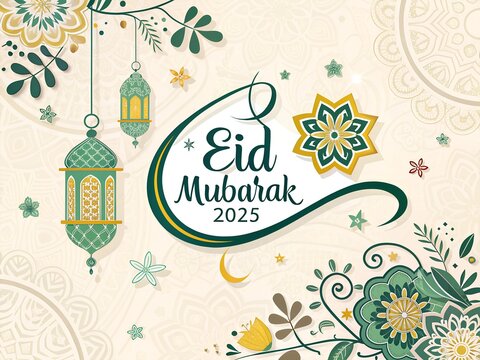 luxury Eid Mubarak greeting banner 2025
