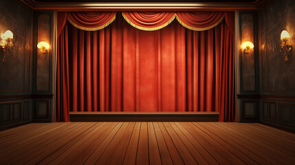 Poster - Retro theater banner on the wall