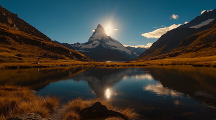 Wall Mural - Alpine landscape.