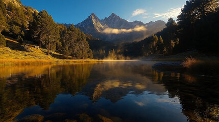 Wall Mural - Alpine landscape.