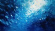 © Fenny - Abstract underwater painting, blue hues, light from above, fish school effect.