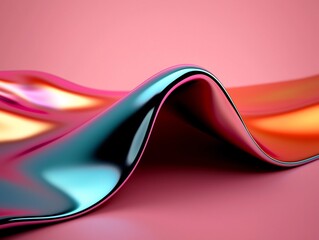 Poster - Captivating holographic foil surface with mesmerizing iridescent undertones glimmering metallic sheen striking chrome like reflections