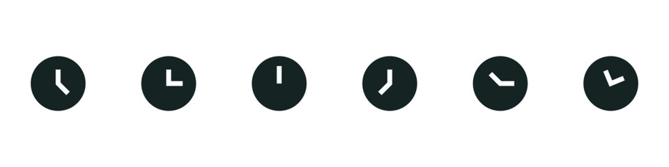 Leinwandbilder - time and clock icons set in flat style, timer symbol watch later sign in filled, line, outline icon for ui apps and website	