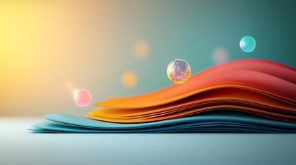 Poster - Mesmerizing holographic gradient with a hypnotic iridescent rainbow foil backdrop shimmering prismatic bokeh multidimensional luminescent orbs cascading layers of luminous energy