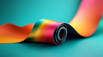 Poster - Vibrant holographic design showcasing a mesmerizing iridescent rainbow foil overlay captivating prismatic patterns refractive light displays hypnotic color gradients and futuristic digital textures