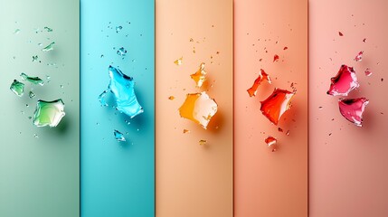 Poster - Mesmerizing holographic iridescent rainbow like prismatic texture with a dazzling foil overlay luminescent shapes and patterns shimmering facets and a dynamic futuristic aesthetic in vibrant