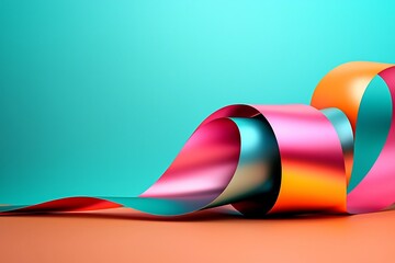 Poster - Captivating holographic foil background with a visually stunning iridescent finish shimmering metallic hues cascading across the frame hypnotic swirls of prismatic light
