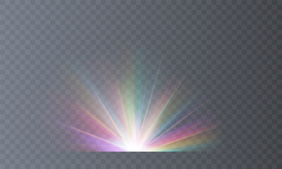 Wall Mural - lens explosion, spark, spark. glowing bright light explosion effect. crystal the effect of a bright 