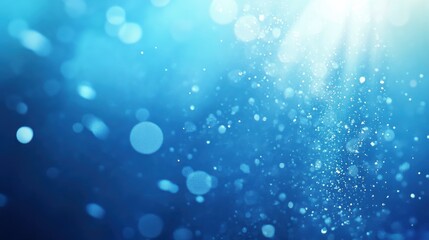 abstract blue bubbles background with spot of bright light. 3D Rendering