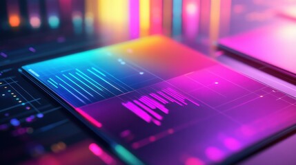 Poster - Pads with color diagrams and color shining on background