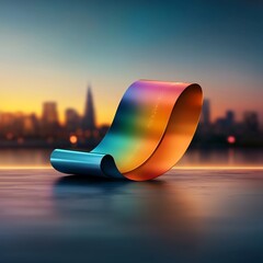 Poster - Intricate holographic design with a mesmerizing iridescent rainbow foil effect hypnotic fractal patterns glistening metallic accents and a captivating visual complexity