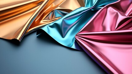 Poster - Visually stunning holographic foil texture with enchanting iridescent elements reflective metallic surfaces shimmering prismatic refractions sheen and lustre