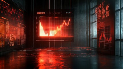 Poster - Background image with financial charts and graphs on media backdrop