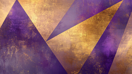 Poster - A purple and gold geometric design background, perfect for a dummy cheque, banner, or presentation.