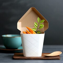 Poster - Recyclable White Paper Packaging Material With Clean Minimalist Geometric Patterns and Matte Texture for Chic Sustainable and Eco Friendly Product Packaging