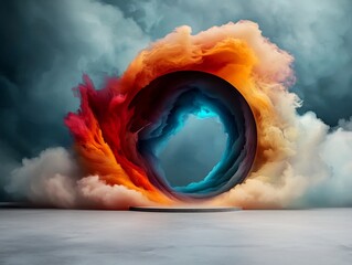 Poster - Captivating Holographic Vortex Dimensional Portal Revealing a Radiant Iridescent and Hypnotic Cosmic Universe Backdrop with Transformative Prismatic Flows and Ethereal Transcendent Essence