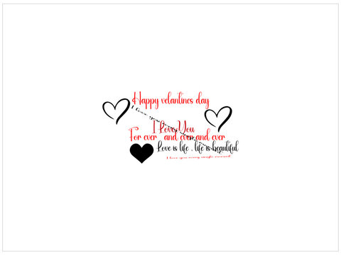 Happy valentine day logo design ,vector , T shirt ,poster and card , illustration and isolate template which contain a symbol of love .