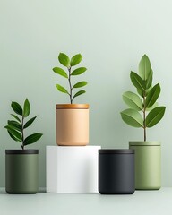 Poster - Sustainable minimalist white paper wrap for environmentally conscious product presented in a simple and clean cardboard box design