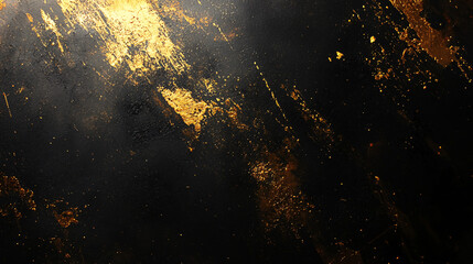 Poster - Golden bokeh on a black background, creating a subtle luxury effect for technology banner presentations.