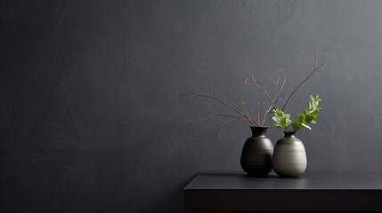 Poster - A dark paper texture with a matte finish, ideal for a black background podium display.