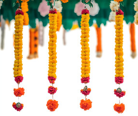 Wall Mural - flower garland decoration toran for indian hindu holidays or wedding