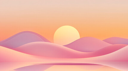 Leinwandbilder - Minimalist abstract background with smooth geometric shapes and pastel tones, ideal for wallpaper or banners.

