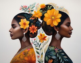 Wall Mural - Celebrating the strength and beauty of women through floral artistry on March 8.