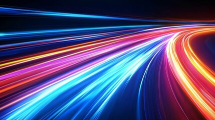 Poster - Abstract Speed of Light: Colorful Trails of Motion Blur