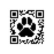 © Neoncat - Symbolic qr code paw dog print icon vector illustration.