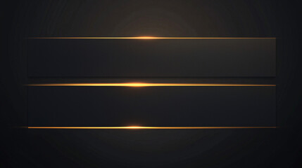 Poster - Three straight horizontal panels with a golden glow, set against a black background and golden boxes.