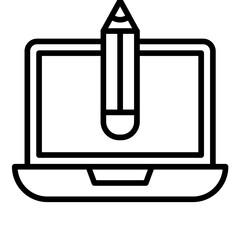 Poster - Laptop and Pencil Icon