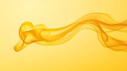 Canvas Print - Abstract golden smoke swirls on yellow background.