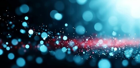 Wall Mural - blue and red bokeh lights with sparkles on dark background. holiday events, light shows, festive cel