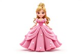 Adorable 3D Render of a Princess in a Pink Ball Gown Wearing a Crown