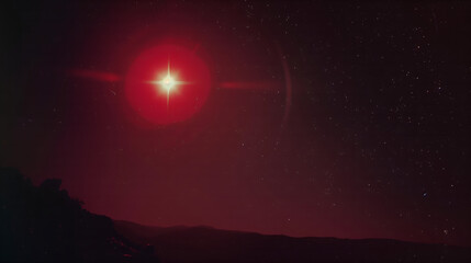 red glowing orb in the night sky